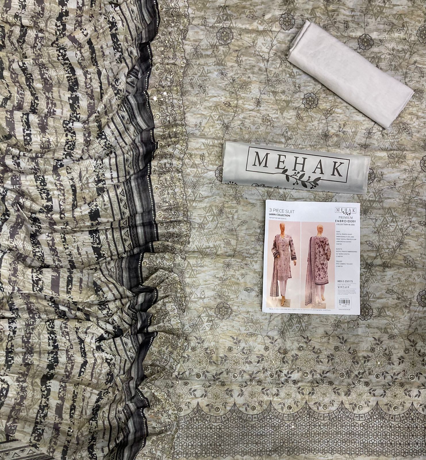 MEHAK EMB LAWN 3PC