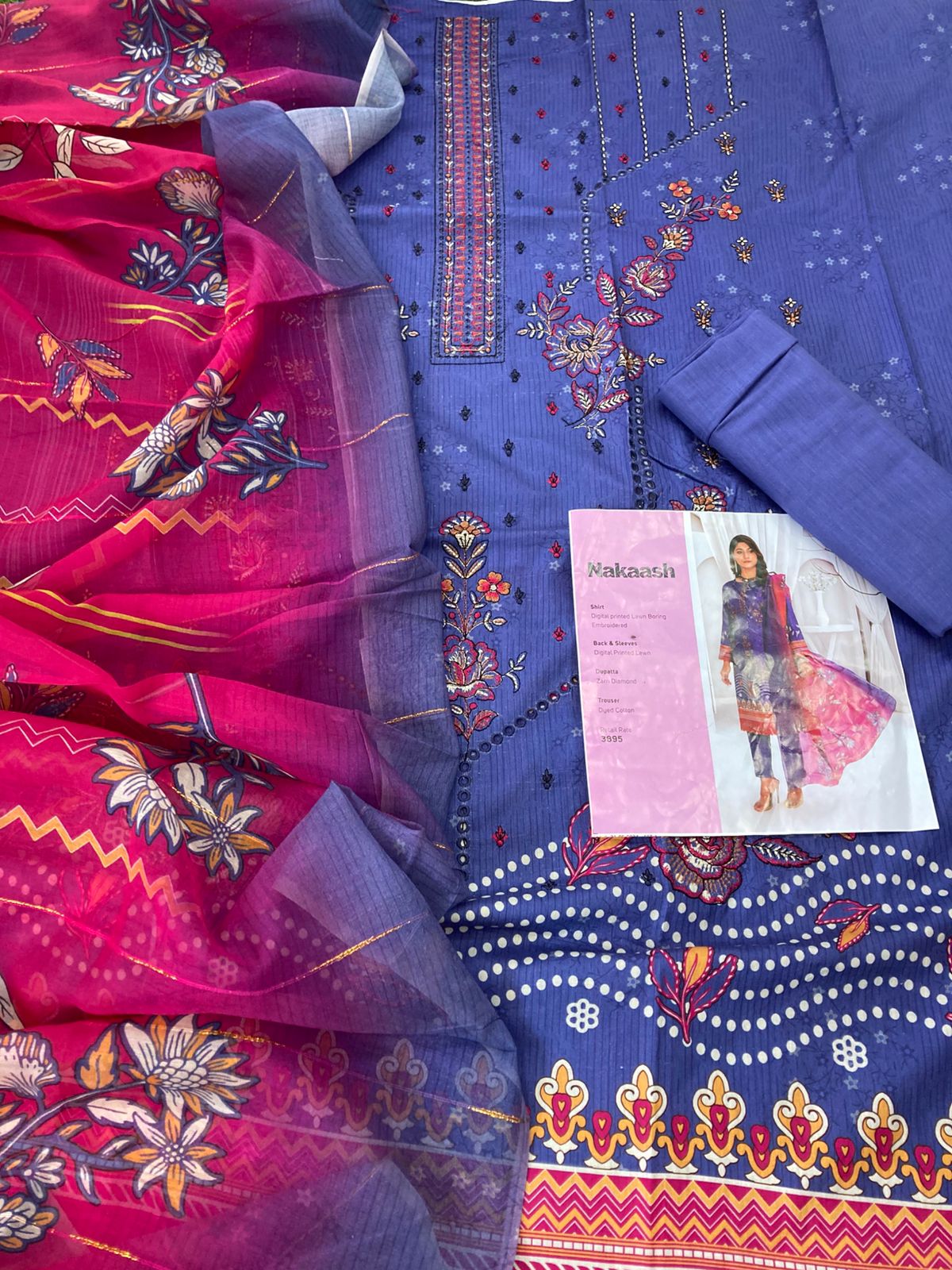 Nakaash emb lawn 3pc